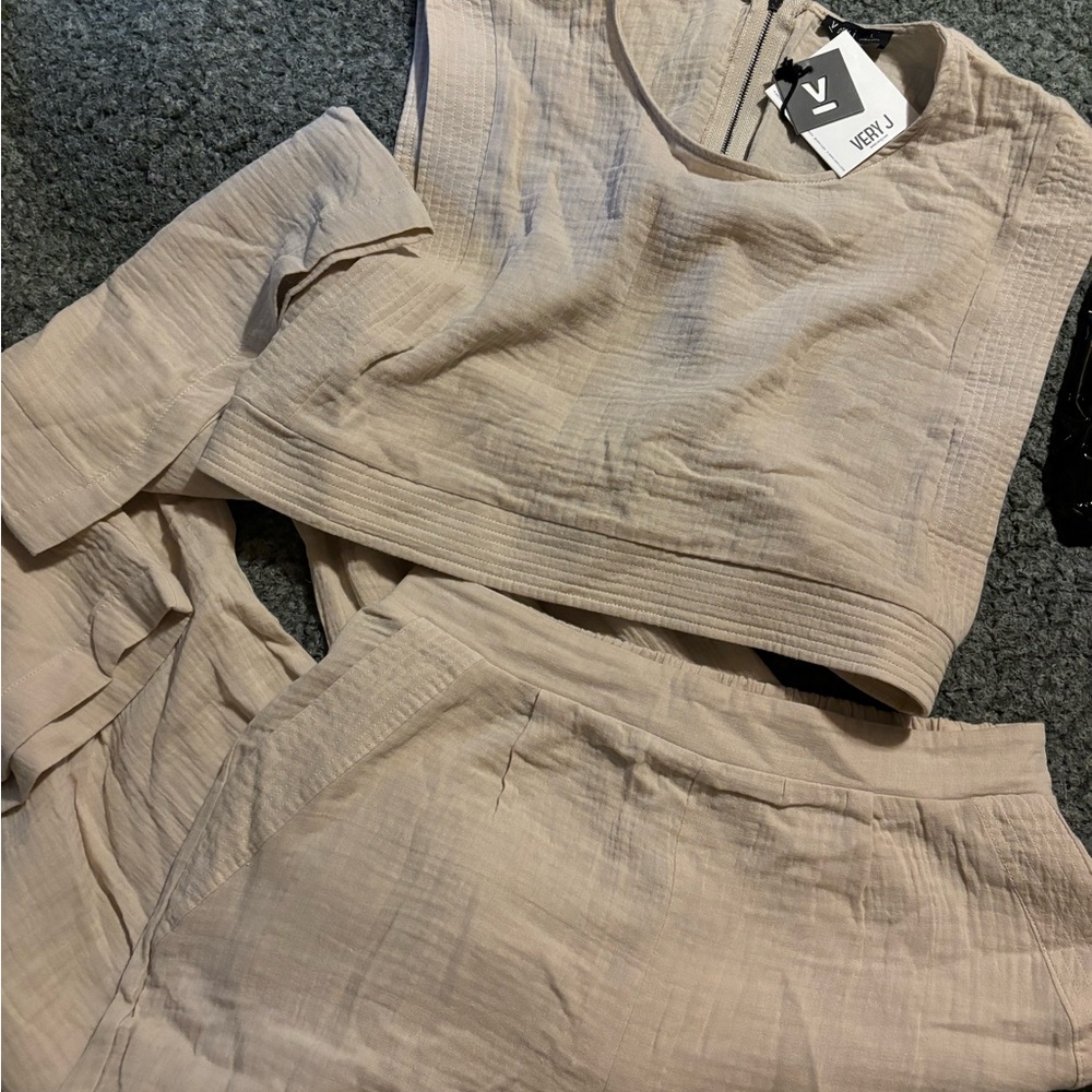 Very J Tan Two-Piece Set